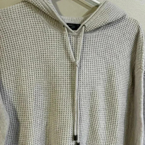 [M]Club Monaco WMN Cashmere Wool Blend Pull  Over Light Gray Hoodie Sweater - Picture 2 of 8